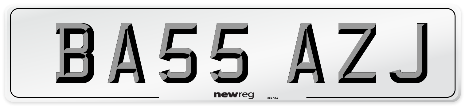 BA55 AZJ Number Plate from New Reg